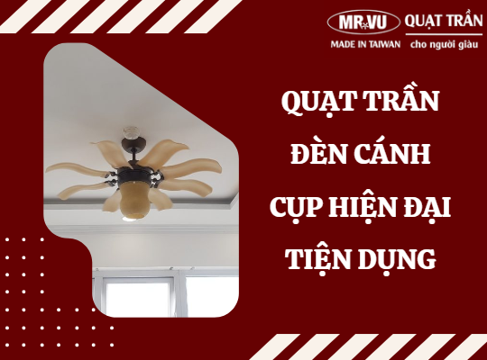 quạt trần đèn cánh cụp