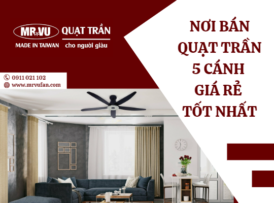 quạt trần 5 cánh giá rẻ