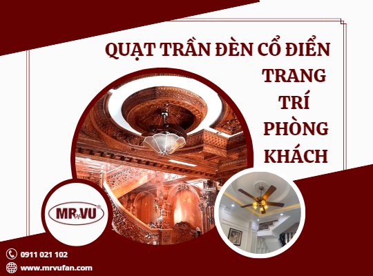 quạt trần đèn cổ điển