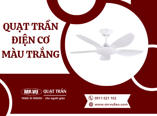 quạt trần điện cơ màu trắng