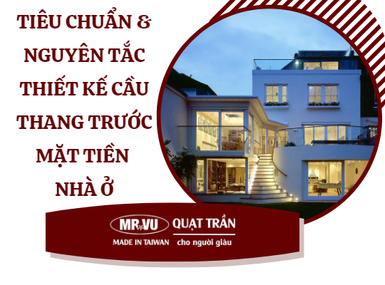 cầu thang trước mặt tiền nhà